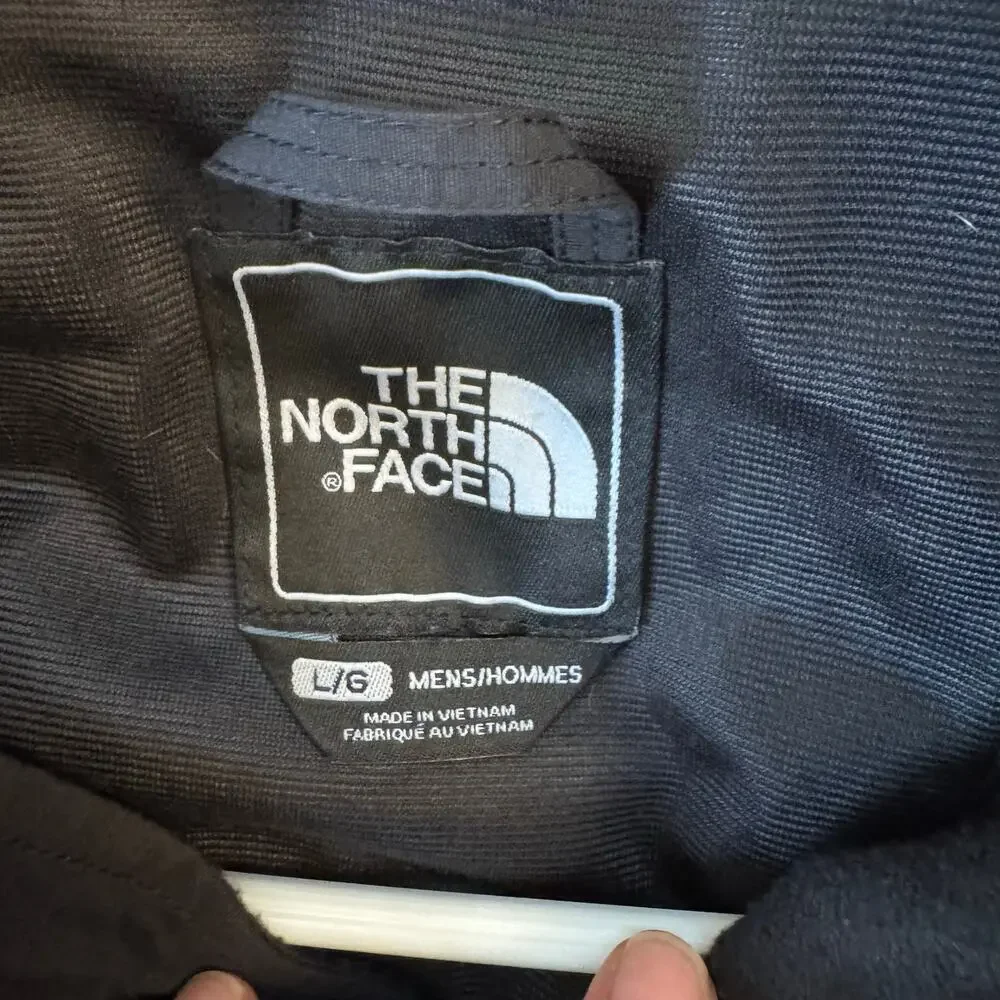 The North Face HyVent Jacket Mens Large Black Camo Hooded Snowboard/Ski Jacket